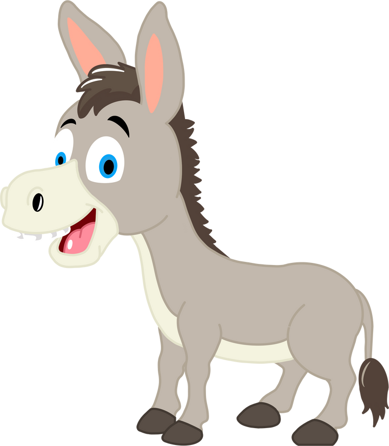 Cute Donkey Cartoon Illustration